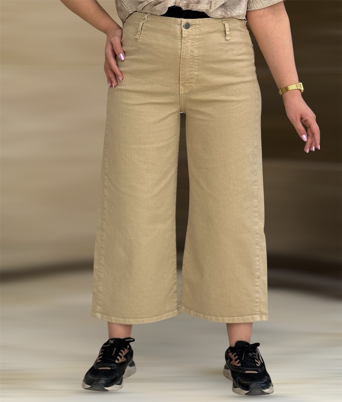 شلوار واید لگ کتان