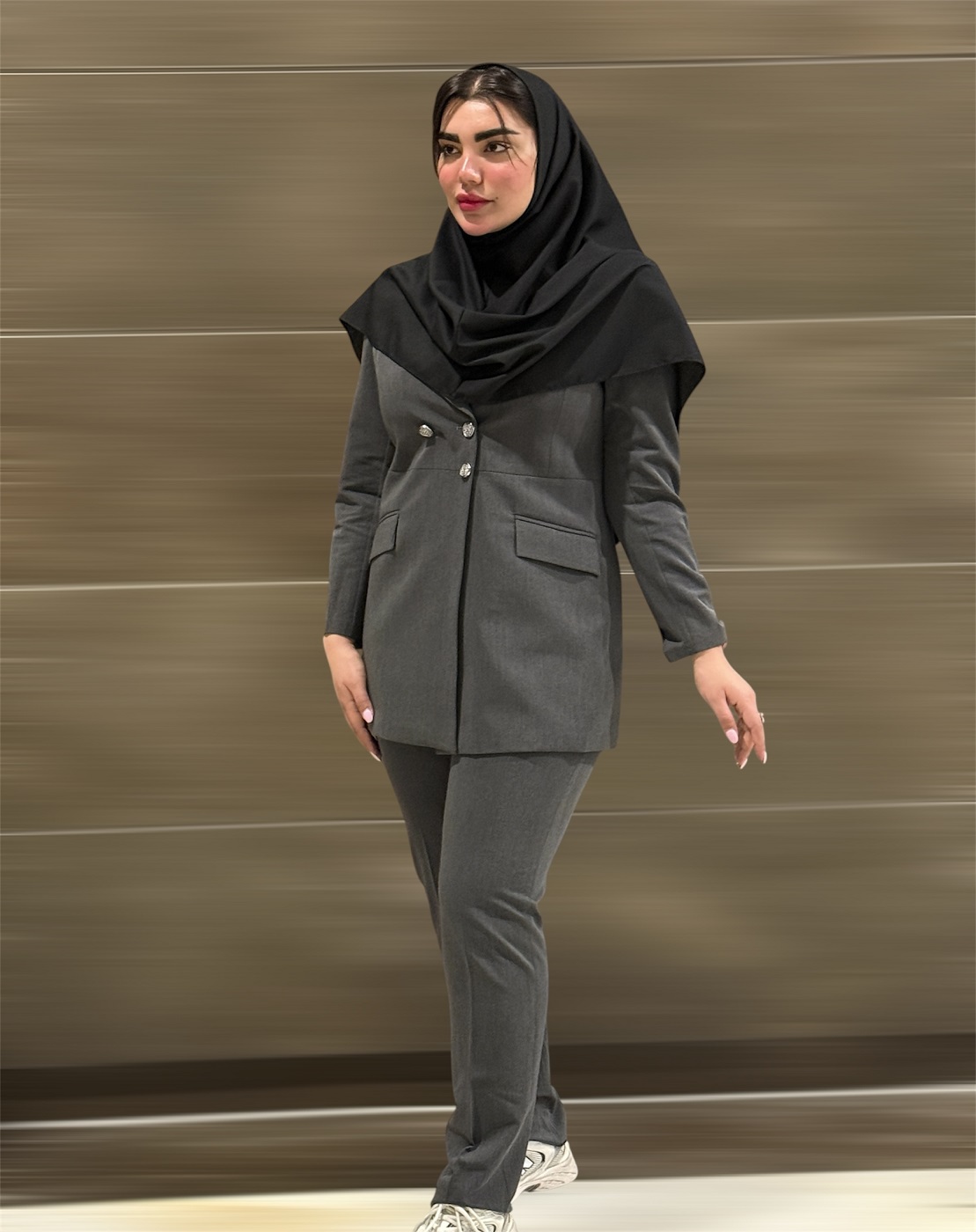 مانتو شلوار اداری فیونا یقه بلیزری